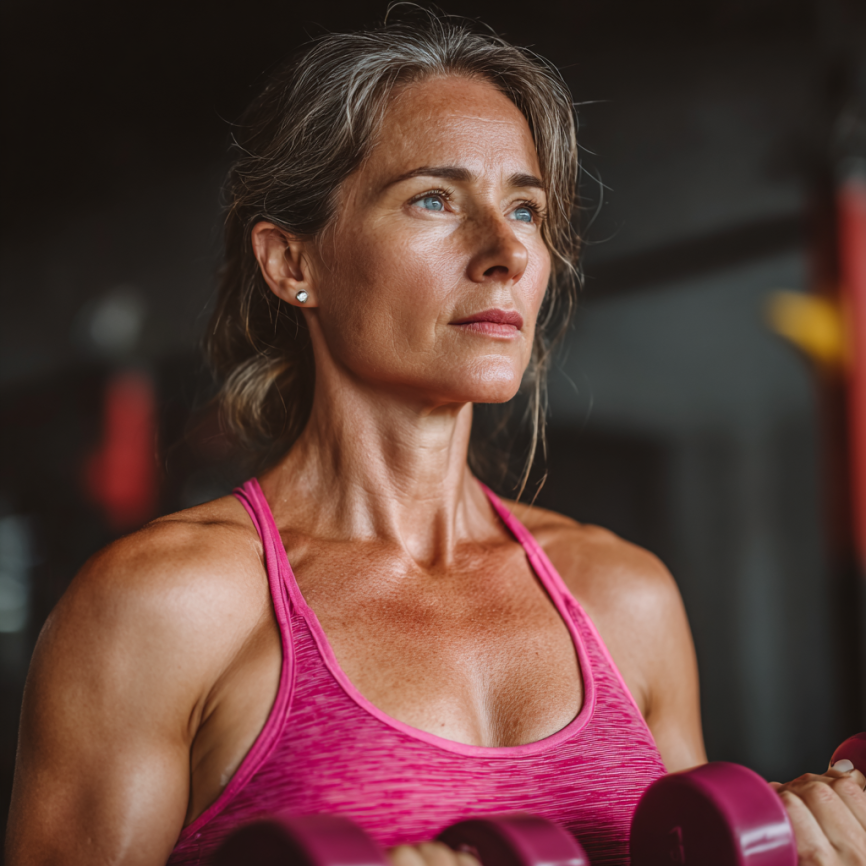 Група літніх людей займається йогою